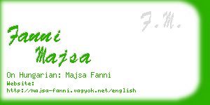 fanni majsa business card